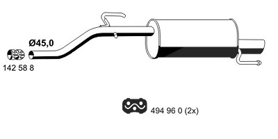 Ernst Endschalldämpfer [Hersteller-Nr. 013079] für Opel von ERNST