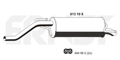 Ernst Endschalldämpfer [Hersteller-Nr. 013109] für Opel von ERNST