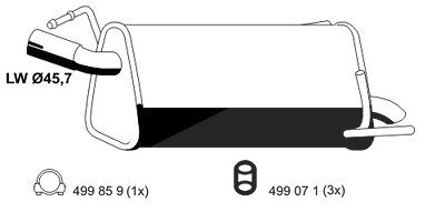 Ernst Endschalldämpfer [Hersteller-Nr. 033237] für Opel von ERNST