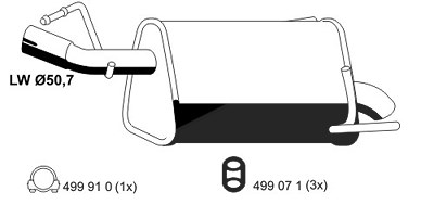 Ernst Endschalldämpfer [Hersteller-Nr. 033275] für Opel von ERNST