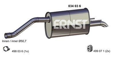 Ernst Endschalldämpfer [Hersteller-Nr. 034036] für Opel von ERNST