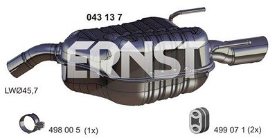 Ernst Endschalldämpfer [Hersteller-Nr. 043137] für Opel von ERNST