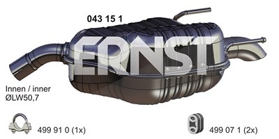 Ernst Endschalldämpfer [Hersteller-Nr. 043151] für Opel von ERNST
