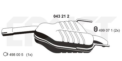 Ernst Endschalldämpfer [Hersteller-Nr. 043212] für Opel von ERNST