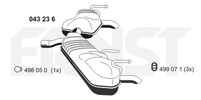 Ernst Endschalldämpfer [Hersteller-Nr. 043236] für Opel von ERNST