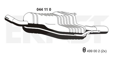 Ernst Endschalldämpfer [Hersteller-Nr. 044110] für Opel von ERNST