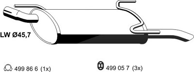 Ernst Endschalldämpfer [Hersteller-Nr. 052047] für Opel von ERNST