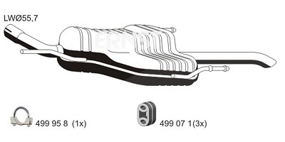 Ernst Endschalldämpfer [Hersteller-Nr. 054041] für Opel von ERNST