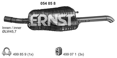 Ernst Endschalldämpfer [Hersteller-Nr. 054058] für Opel von ERNST