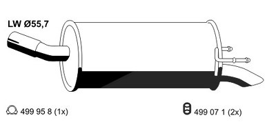 Ernst Endschalldämpfer [Hersteller-Nr. 056045] für Opel von ERNST