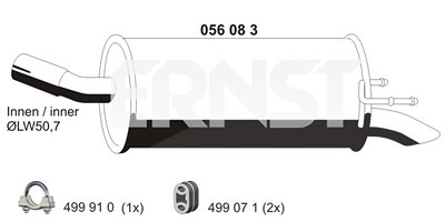 Ernst Endschalldämpfer [Hersteller-Nr. 056083] für Opel von ERNST