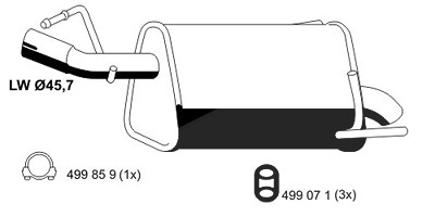 Ernst Endschalldämpfer [Hersteller-Nr. 057011] für Opel von ERNST