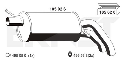 Ernst Endschalldämpfer [Hersteller-Nr. 105026] für Ford, Seat, VW von ERNST