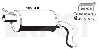 Ernst Endschalldämpfer [Hersteller-Nr. 105040] für Ford, Seat, VW von ERNST