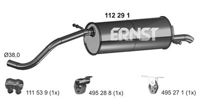 Ernst Endschalldämpfer [Hersteller-Nr. 112291] für VW, Seat, Skoda von ERNST