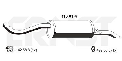 Ernst Endschalldämpfer [Hersteller-Nr. 113014] für VW von ERNST