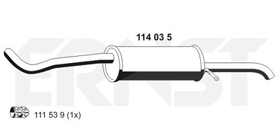Ernst Endschalldämpfer [Hersteller-Nr. 114035] für Seat, Skoda, VW von ERNST