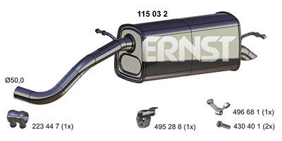 Ernst Endschalldämpfer [Hersteller-Nr. 115032] für Seat, Skoda von ERNST