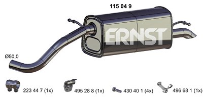 Ernst Endschalldämpfer [Hersteller-Nr. 115049] für Skoda von ERNST