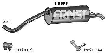 Ernst Endschalldämpfer [Hersteller-Nr. 115056] für Skoda von ERNST