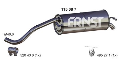 Ernst Endschalldämpfer [Hersteller-Nr. 115087] für VW von ERNST