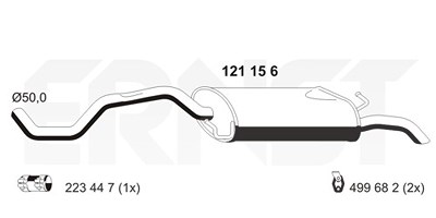 Ernst Endschalldämpfer [Hersteller-Nr. 121156] für Seat, VW von ERNST