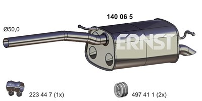 Ernst Endschalldämpfer [Hersteller-Nr. 140065] für VW von ERNST