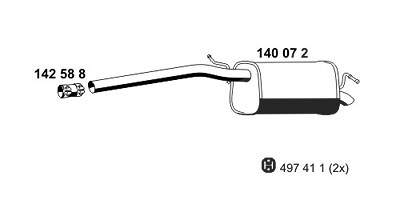 Ernst Endschalldämpfer [Hersteller-Nr. 140072] für VW von ERNST