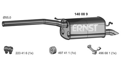 Ernst Endschalldämpfer [Hersteller-Nr. 140089] für VW von ERNST