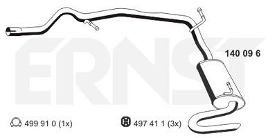 Ernst Endschalldämpfer [Hersteller-Nr. 140096] für VW von ERNST