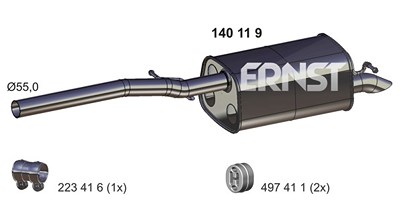 Ernst Endschalldämpfer [Hersteller-Nr. 140119] für VW von ERNST