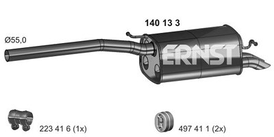 Ernst Endschalldämpfer [Hersteller-Nr. 140133] für VW von ERNST