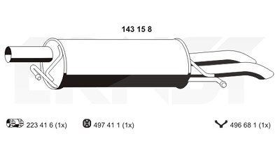 Ernst Endschalldämpfer [Hersteller-Nr. 143158] für VW von ERNST