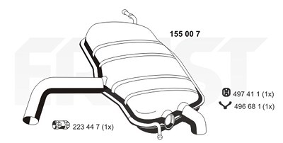 Ernst Endschalldämpfer [Hersteller-Nr. 155007] für VW von ERNST