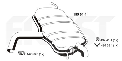 Ernst Endschalldämpfer [Hersteller-Nr. 155014] für VW von ERNST