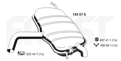 Ernst Endschalldämpfer [Hersteller-Nr. 155076] für VW von ERNST