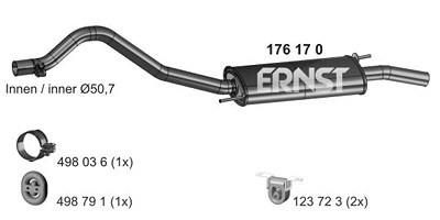 Ernst Endschalldämpfer [Hersteller-Nr. 176170] für VW von ERNST