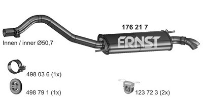 Ernst Endschalldämpfer [Hersteller-Nr. 176217] für VW von ERNST
