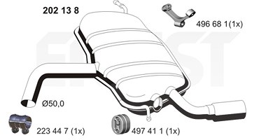 Ernst Endschalldämpfer [Hersteller-Nr. 202138] für Audi von ERNST