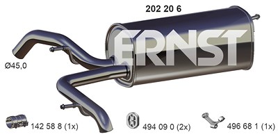 Ernst Endschalldämpfer [Hersteller-Nr. 202206] für Audi von ERNST