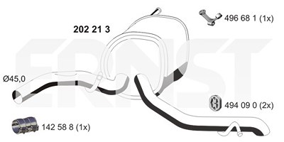 Ernst Endschalldämpfer [Hersteller-Nr. 202213] für Audi von ERNST