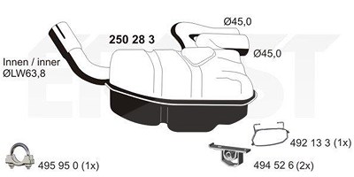 Ernst Endschalldämpfer [Hersteller-Nr. 250283] für Mini von ERNST