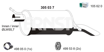 Ernst Endschalldämpfer [Hersteller-Nr. 305037] für Ford von ERNST