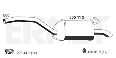 Ernst Endschalldämpfer [Hersteller-Nr. 305112] für Ford von ERNST