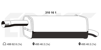 Ernst Endschalldämpfer [Hersteller-Nr. 310161] für Ford, Mazda von ERNST