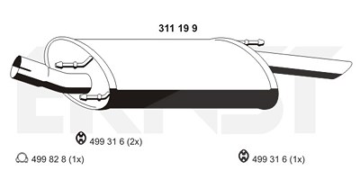 Ernst Endschalldämpfer [Hersteller-Nr. 311199] für Ford, Mazda von ERNST