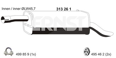 Ernst Endschalldämpfer [Hersteller-Nr. 313261] für Ford von ERNST