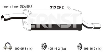 Ernst Endschalldämpfer [Hersteller-Nr. 313292] für Ford von ERNST