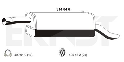 Ernst Endschalldämpfer [Hersteller-Nr. 314046] für Ford von ERNST