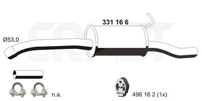 Ernst Endschalldämpfer [Hersteller-Nr. 331166] für Ford von ERNST